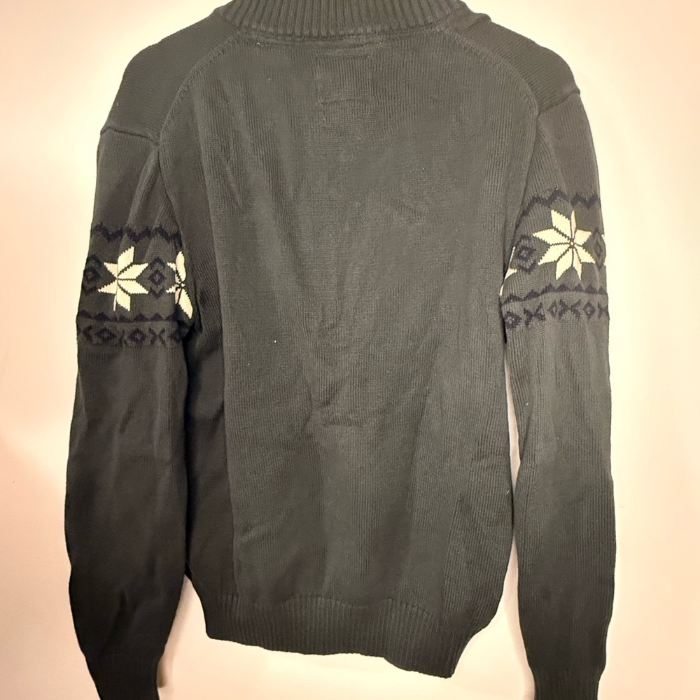 Weatherproof Vintage Nordic Sweater Medium Quarter Zip Snowflake Holiday Knit - Picture 4 of 4